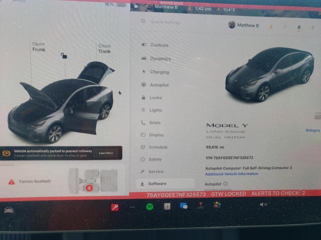 2022 TESLA MODEL Y - 7SAYGDEE7NF325573