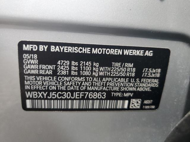 2018 BMW X2 XDRIVE2 WBXYJ5C30JEF76863