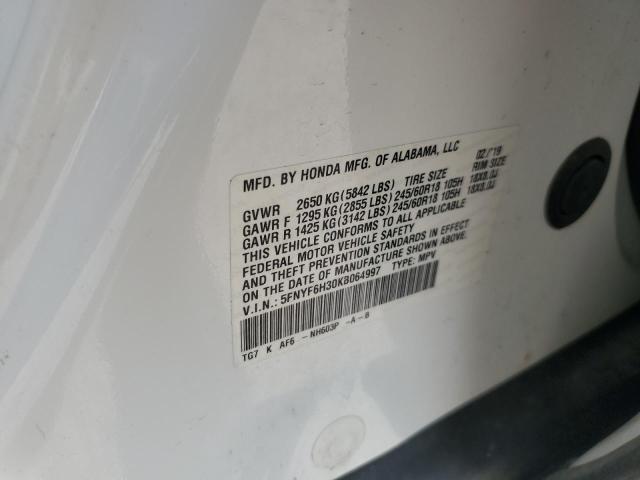 2019 HONDA PILOT EX 5FNYF6H30KB064997