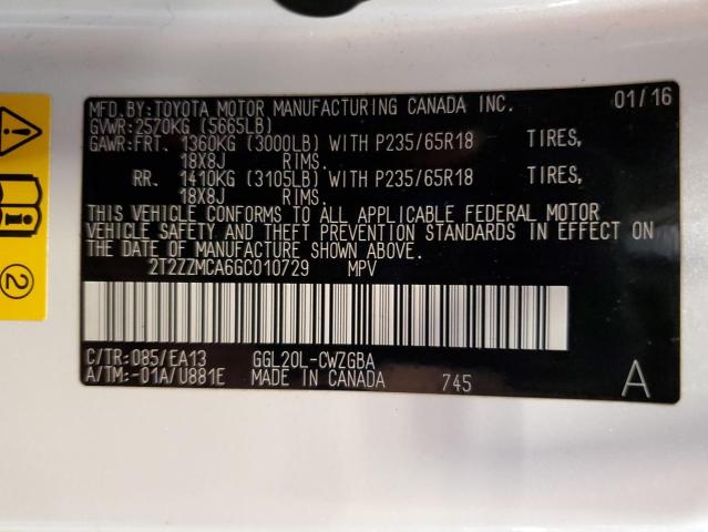 2016 LEXUS RX 350 2T2ZZMCA6GC010729
