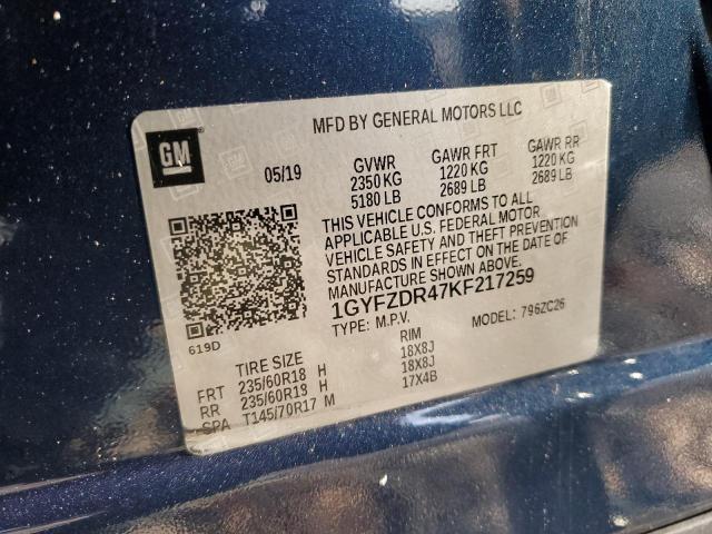 2019 CADILLAC XT4 PREMIU - 1GYFZDR47KF217259