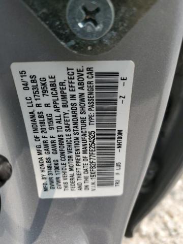 2015 HONDA CIVIC SE 19XFB2F77FE254325