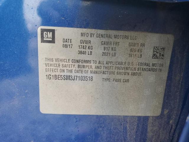 2018 CHEVROLET CRUZE LT 1G1BE5SM3J7103518