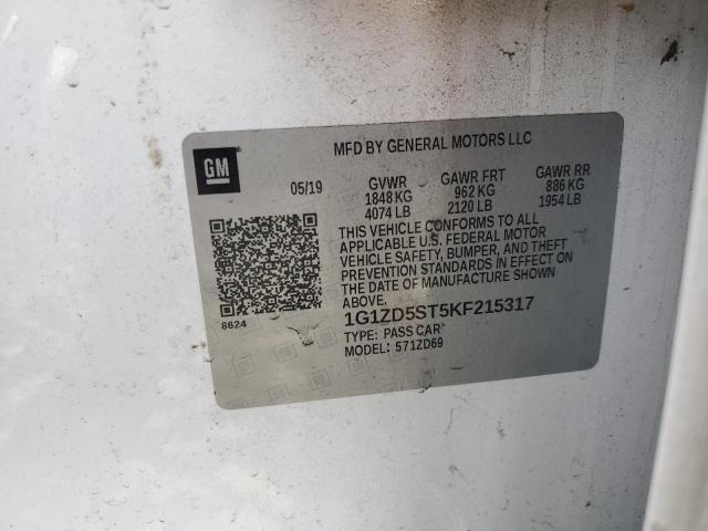 2019 CHEVROLET MALIBU LT - 1G1ZD5ST5KF215317