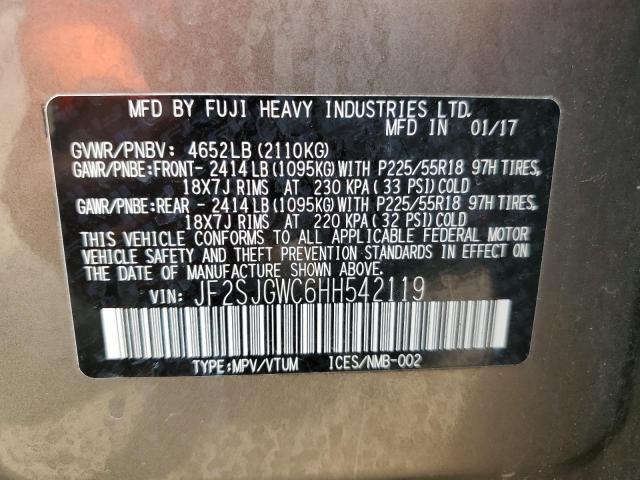 2017 SUBARU FORESTER 2 - JF2SJGWC6HH542119
