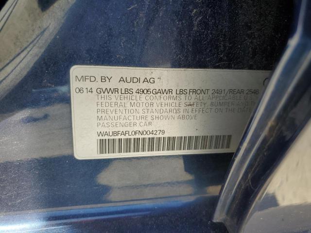 2015 AUDI A4 PREMIUM WAUBFAFL0FN004279