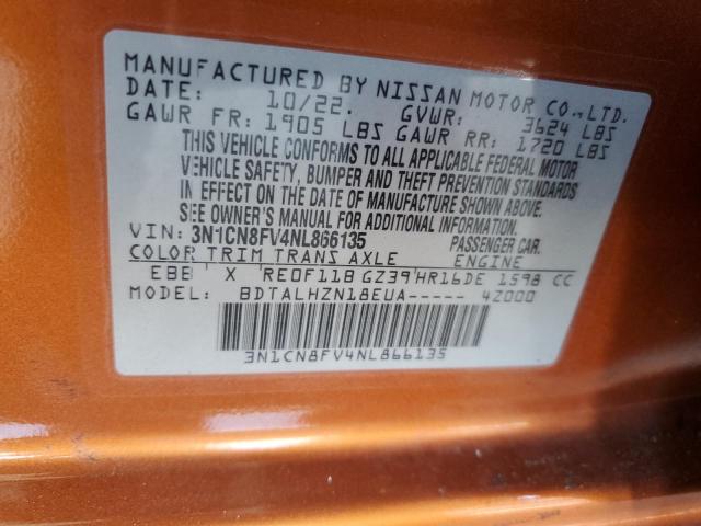 2022 NISSAN VERSA SR - 3N1CN8FV4NL866135