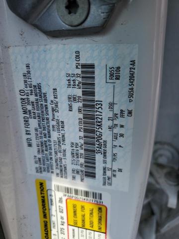 2019 FORD FUSION S 3FA6P0G75KR217531