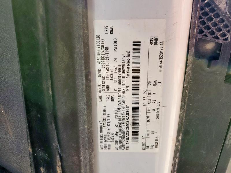2018 FORD TRANSIT T-350 1FBAX2CM0JKA83661