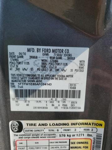 2010 FORD F150 SUPER - 1FTFW1E85AFC04143