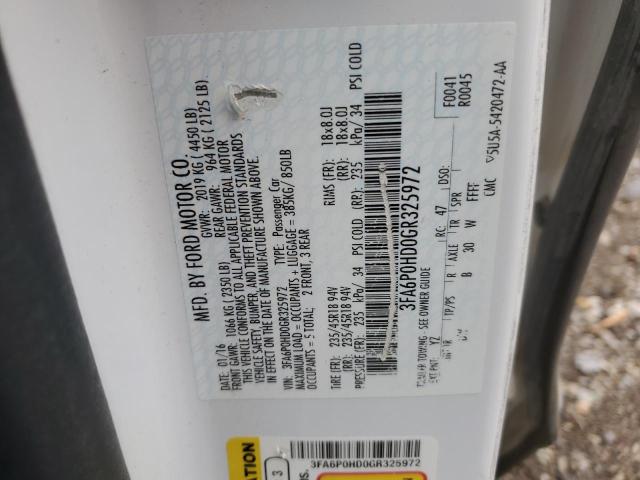 2016 FORD FUSION SE - 3FA6P0HD0GR325972