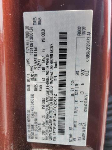 2016 FORD F150 SUPER - 1FTEW1EG4GFC25612