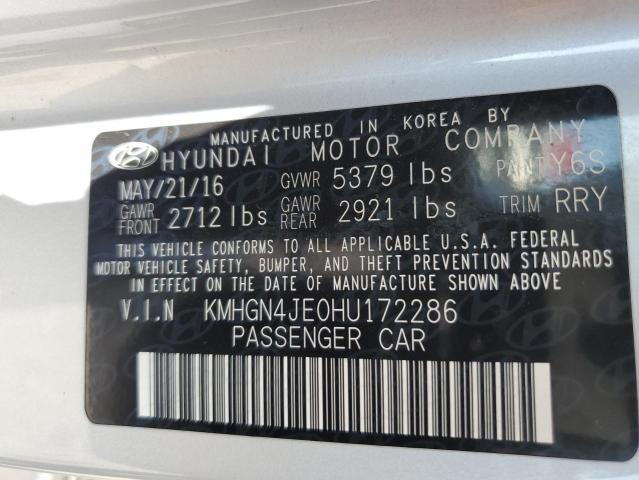 2017 GENESIS G80 BASE KMHGN4JE0HU172286