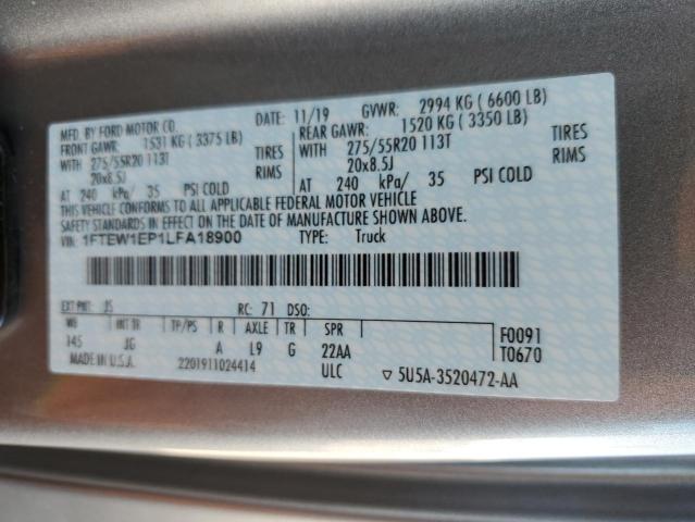 1FTEW1EP1LFA18900 Ford F150 Supercrew