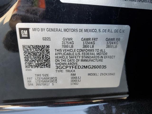2021 CHEVROLET SILVRDO LT 3GCPYFED2MG260035