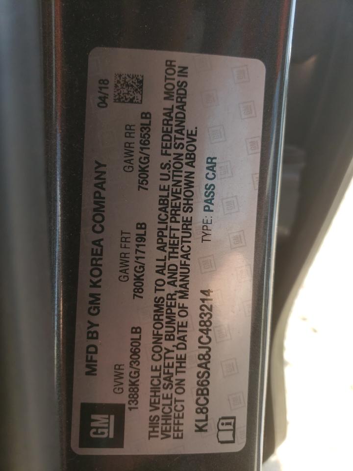 KL8CB6SA8JC483214 CHEVROLET SPARK 2018