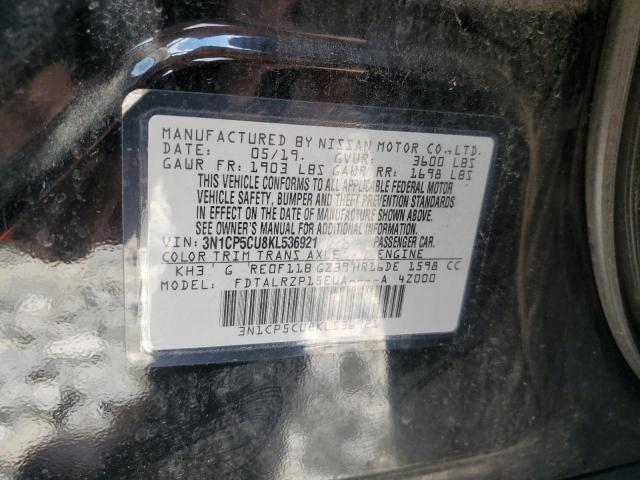 3N1CP5CU8KL536921 Nissan Kicks S 13