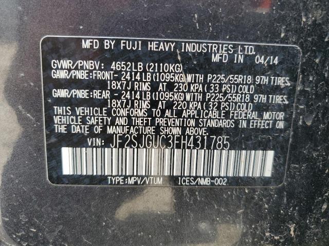 JF2SJGUC3FH431785 Subaru Forester 2.0xt Touring