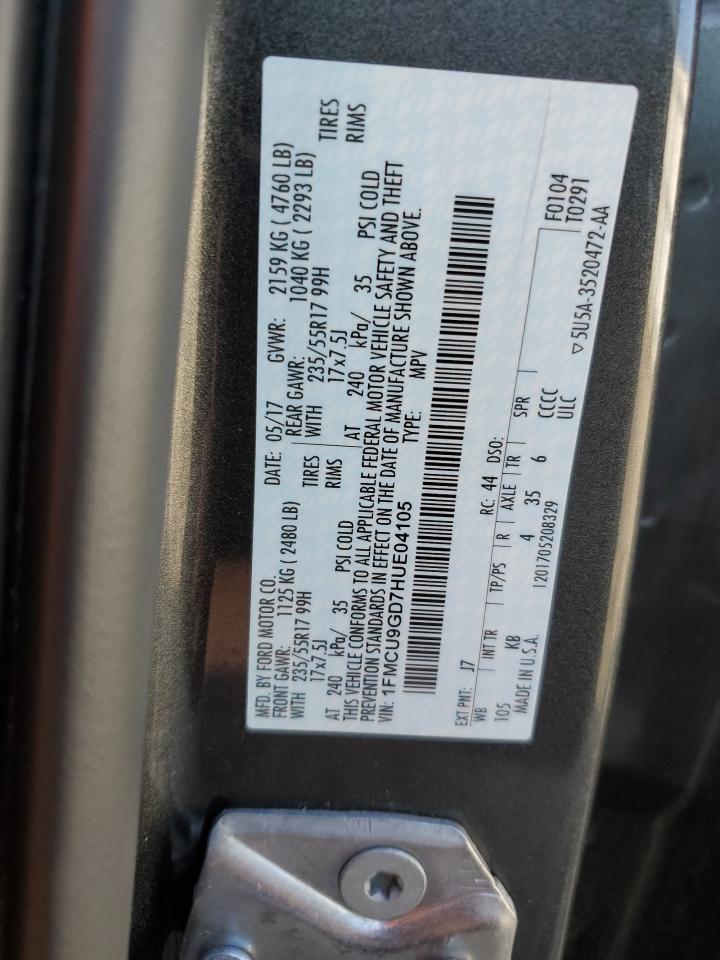 1FMCU9GD7HUE04105 FORD ESCAPE 2017