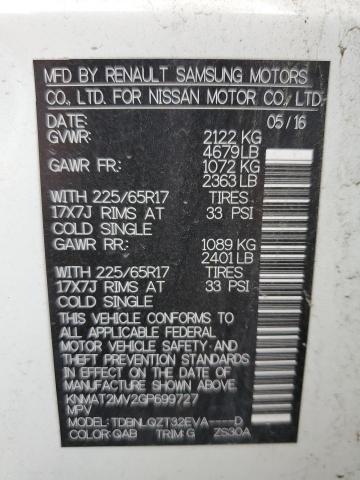 KNMAT2MV2GP699727 Nissan ROGUE S