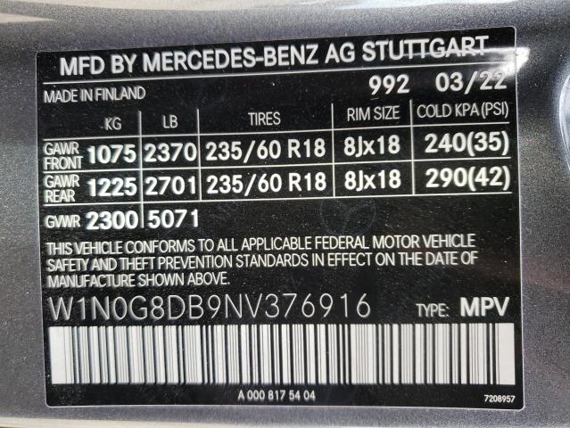 W1N0G8DB9NV376916 Mercedes-Benz GLC-Class GLC 300 10