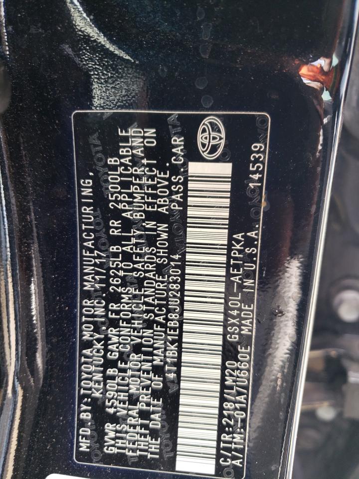 4T1BK1EB8JU283014 TOYOTA AVALON 2018