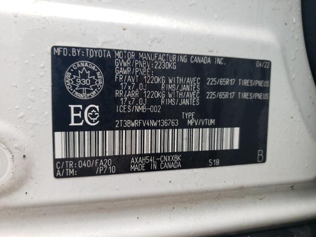 2022 TOYOTA RAV4 LE - 2T3BWRFV4NW136763