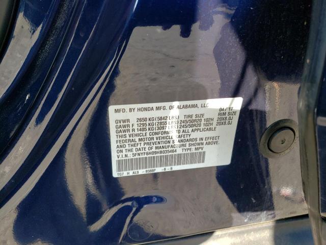 2017 HONDA PILOT ELIT - 5FNYF6H09HB035464