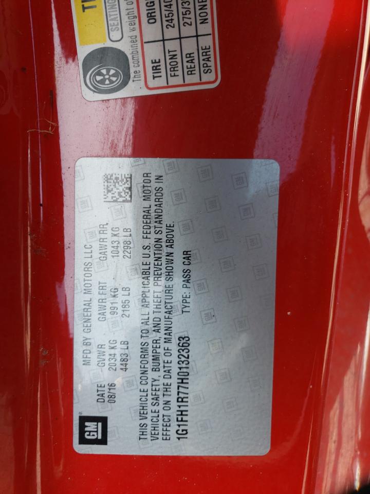 1G1FH1R77H0132363 CHEVROLET CAMARO 2017