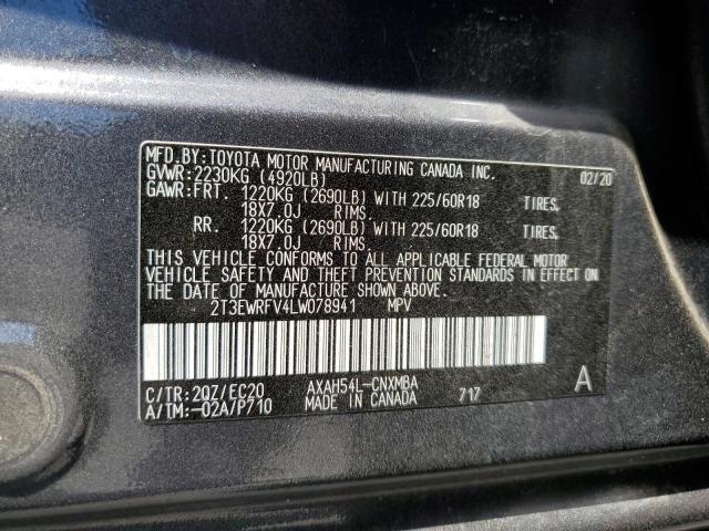 2T3EWRFV4LW078941 Toyota RAV4 XSE