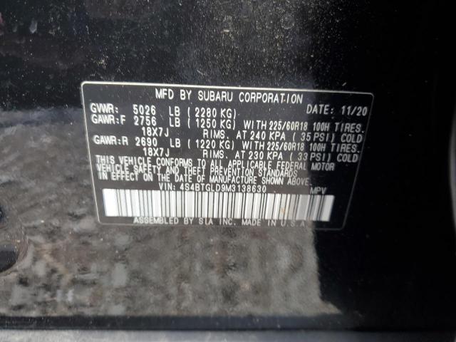 2021 SUBARU OUTBACK ON 4S4BTGLD9M3138630