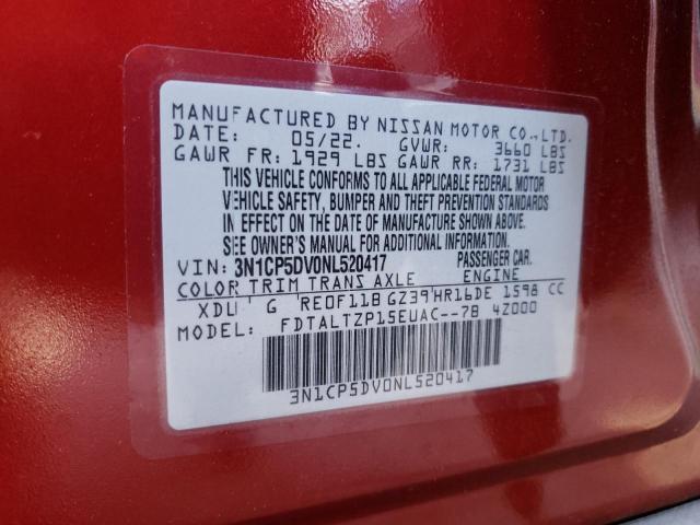 3N1CP5DV0NL520417 Nissan KICKS SR