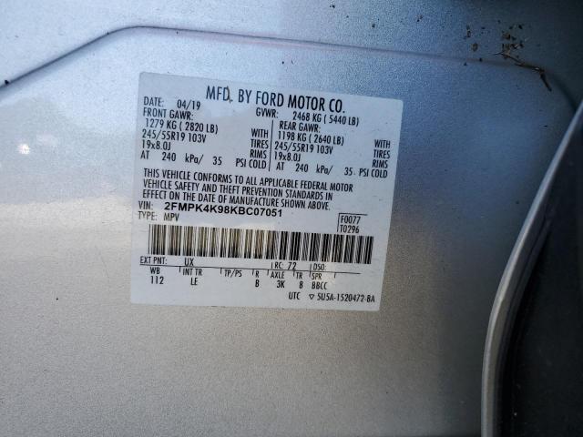 2FMPK4K98KBC07051 2019 FORD EDGE - Image 13