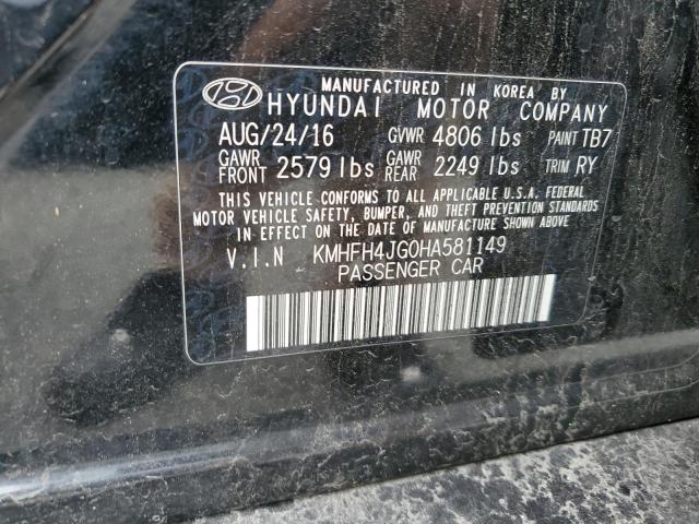 2017 Hyundai Azera Limited VIN: KMHFH4JG0HA581149 Lot: 60564653