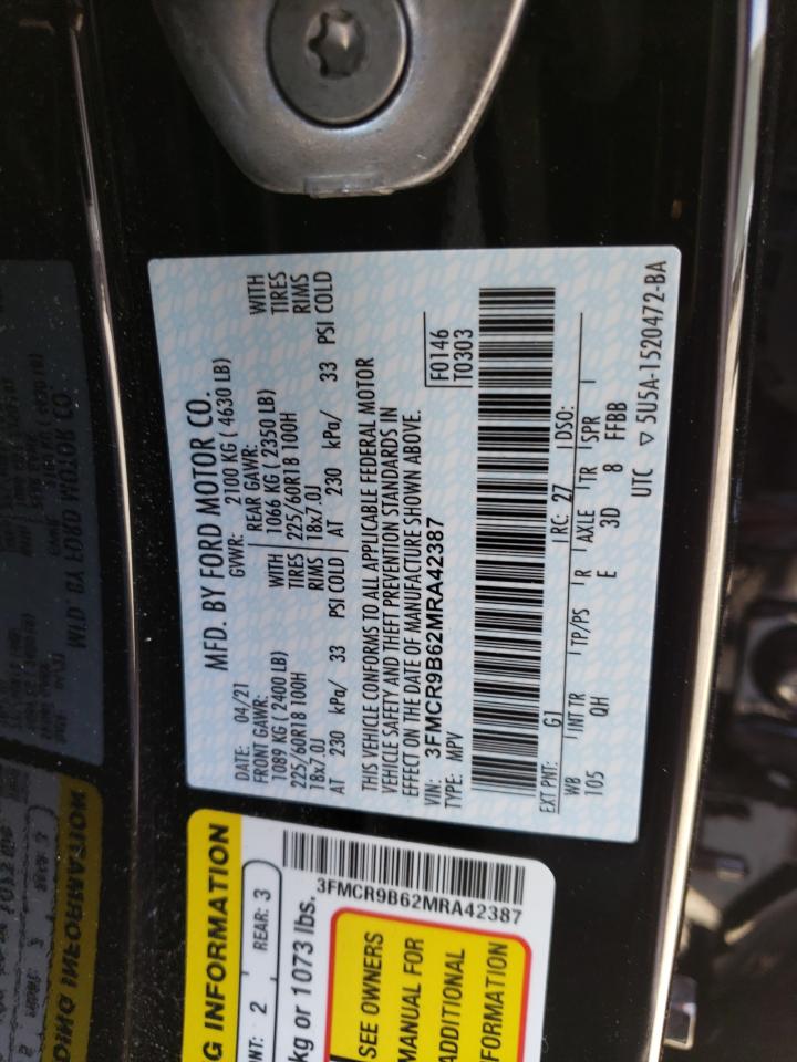 3FMCR9B62MRA42387 FORD BRONCO 2021