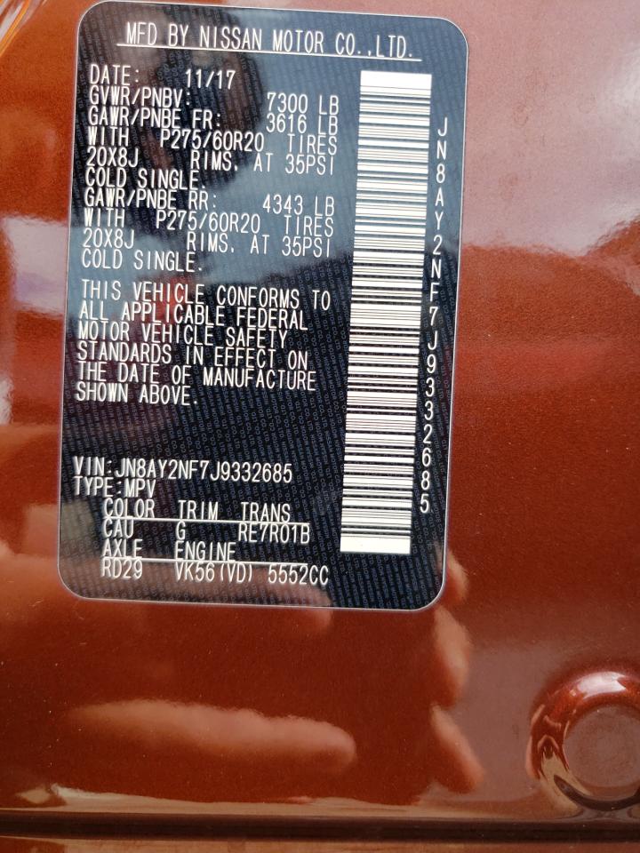 JN8AY2NF7J9332685 NISSAN ARMADA 2018