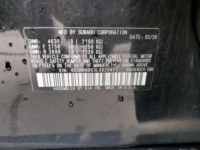 2020 SUBARU LEGACY 4S3BWAB63L3020471