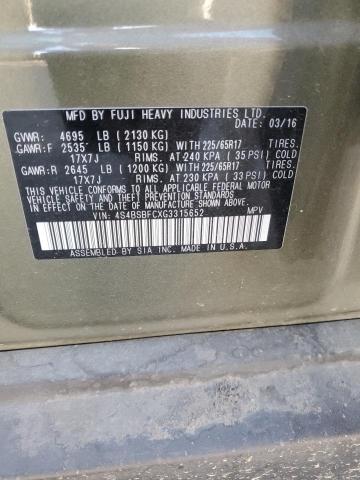 4S4BSBFCXG3315652 Subaru Outback 2.5i Premium