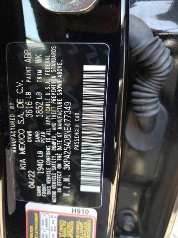 3KPA25AD8NE477349 KIA RIO S