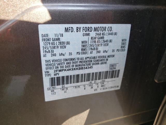 2FMPK4K9XKBB34345 2019 FORD EDGE, photo no. 13