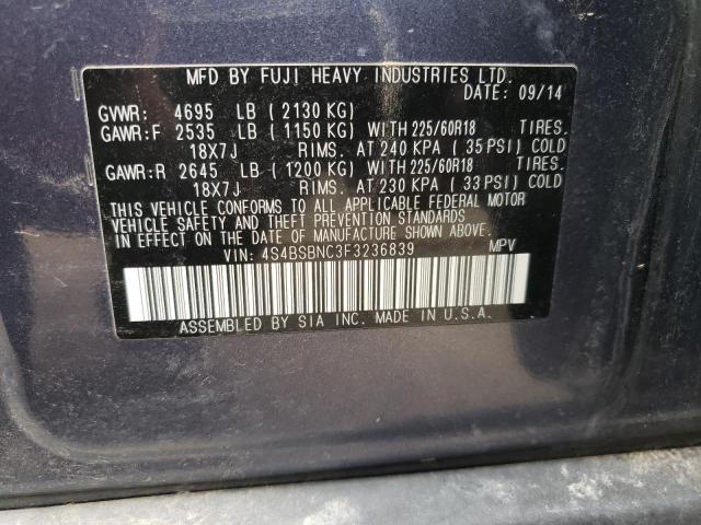4S4BSBNC3F3236839 Subaru Outback 2.5i Limited