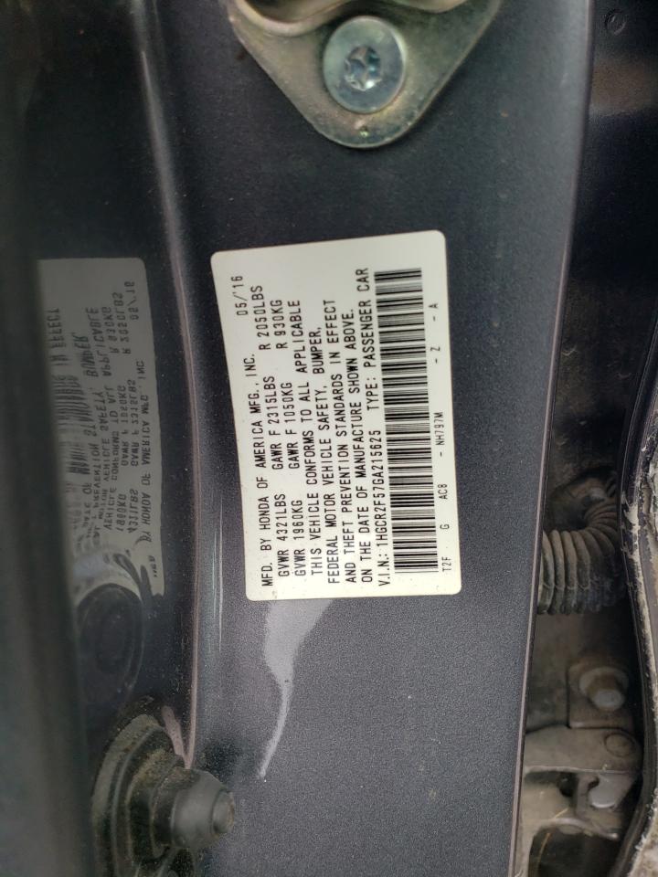 1HGCR2F57GA215625 HONDA ACCORD 2016