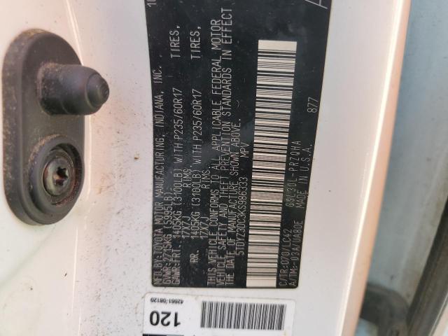 5TDYZ3DC3KS986333 Toyota SIENNA XLE