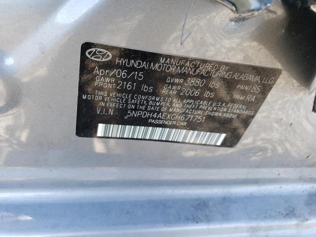 5NPDH4AEXGH671751 Hyundai ELANTRA SE