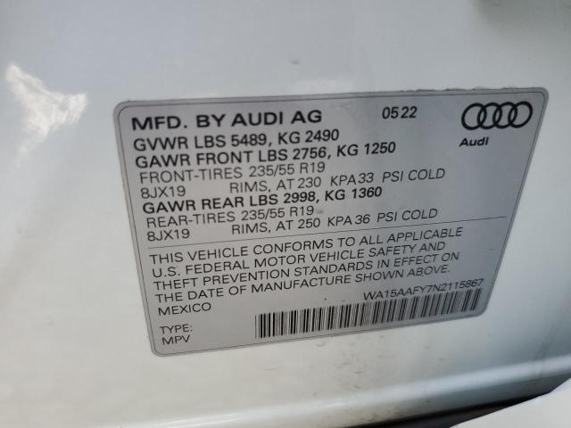 2022 AUDI Q5 SPORTBA WA15AAFY7N2115867