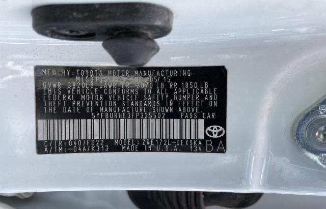 5YFBURHE3FP325502 Toyota COROLLA L