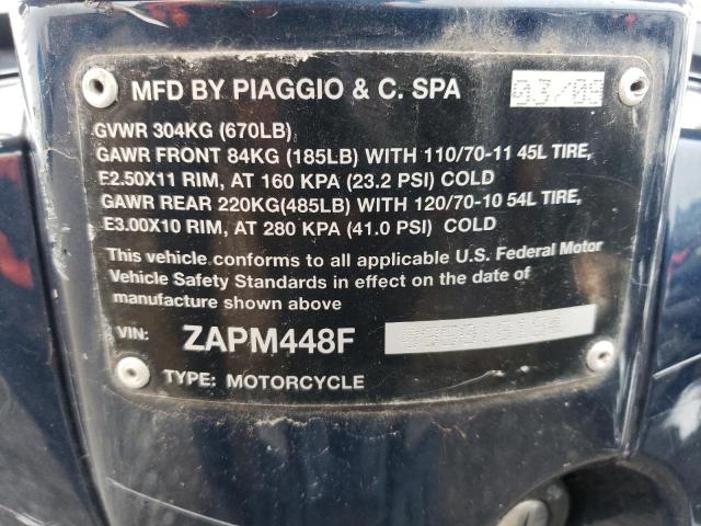 2009 VESPA LX 150 ZAPM448F095018194