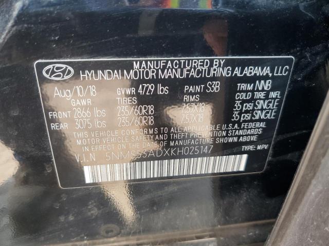 2019 HYUNDAI SANTA FE L - 5NMS53ADXKH025147