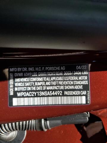 WP0AC2Y13NSA54492 Porsche Taycan Turbo