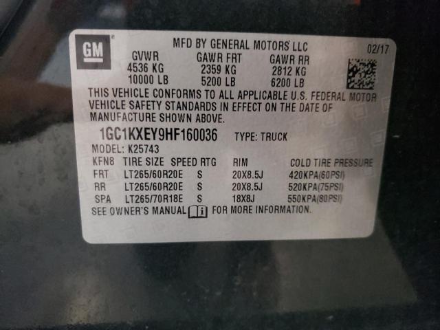 2017 CHEVROLET 2500 HD 1GC1KXEY9HF160036